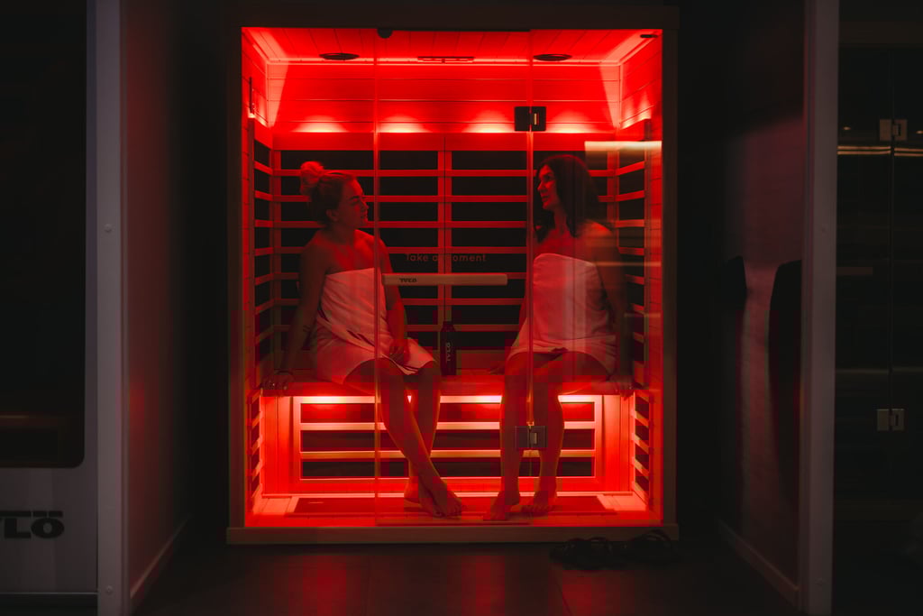 Two women in Infrared sauna