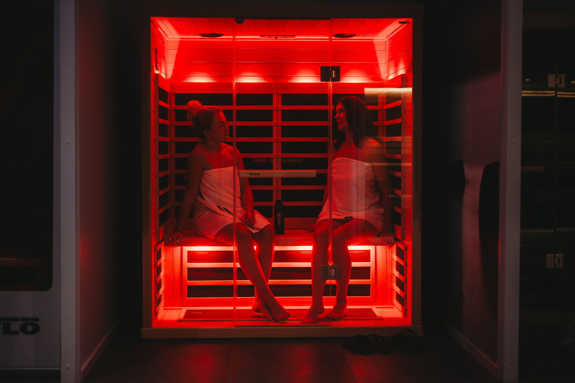 Two women in Infrared sauna