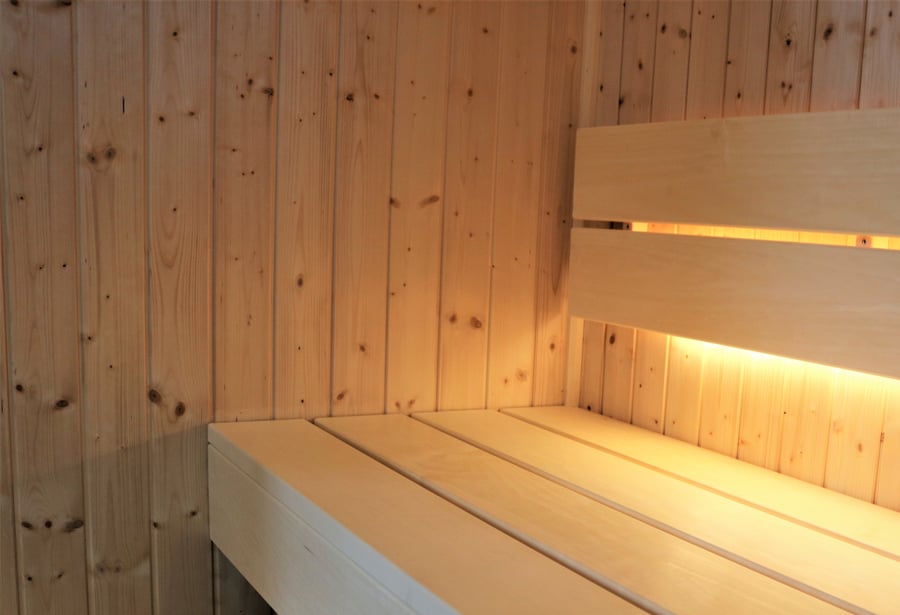 Spruce sauna panel