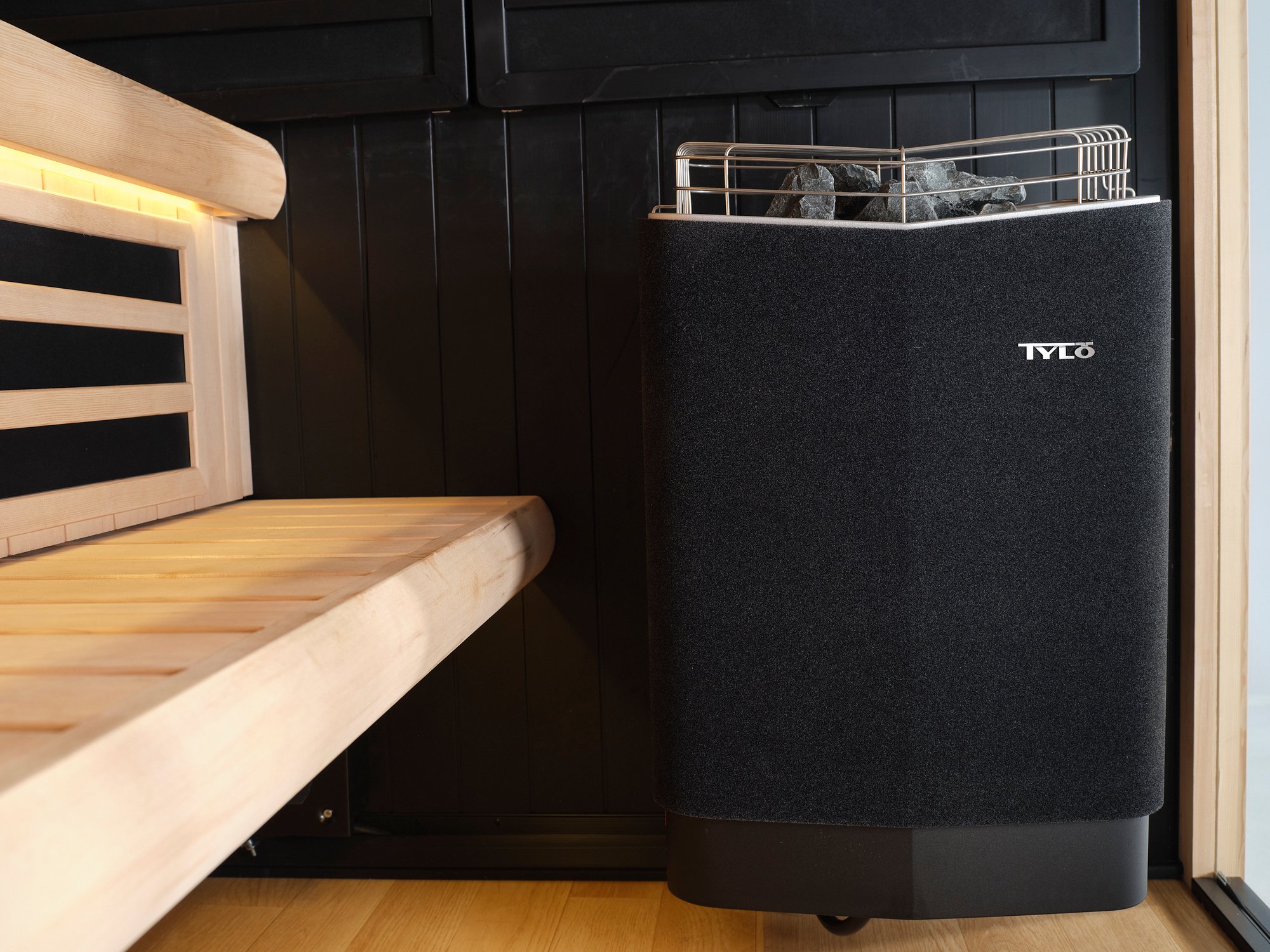 Image of a heater in a sauna