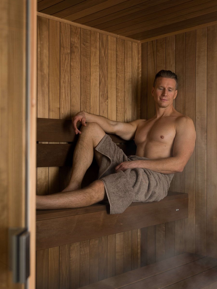 A man in a sauna